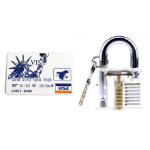 Transparent Practice Padlock with 5PCS Card Lockpicking Tools (Combo 1)